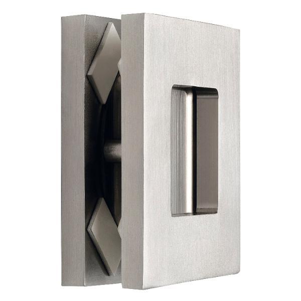 Schiebetürmuschelpaar 6405 für Glas, eckig, Glasstärke 8 - 10 mm,silber eloxiert