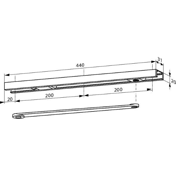 dormakaba Gleitschiene G96 N K8/K12, rechts