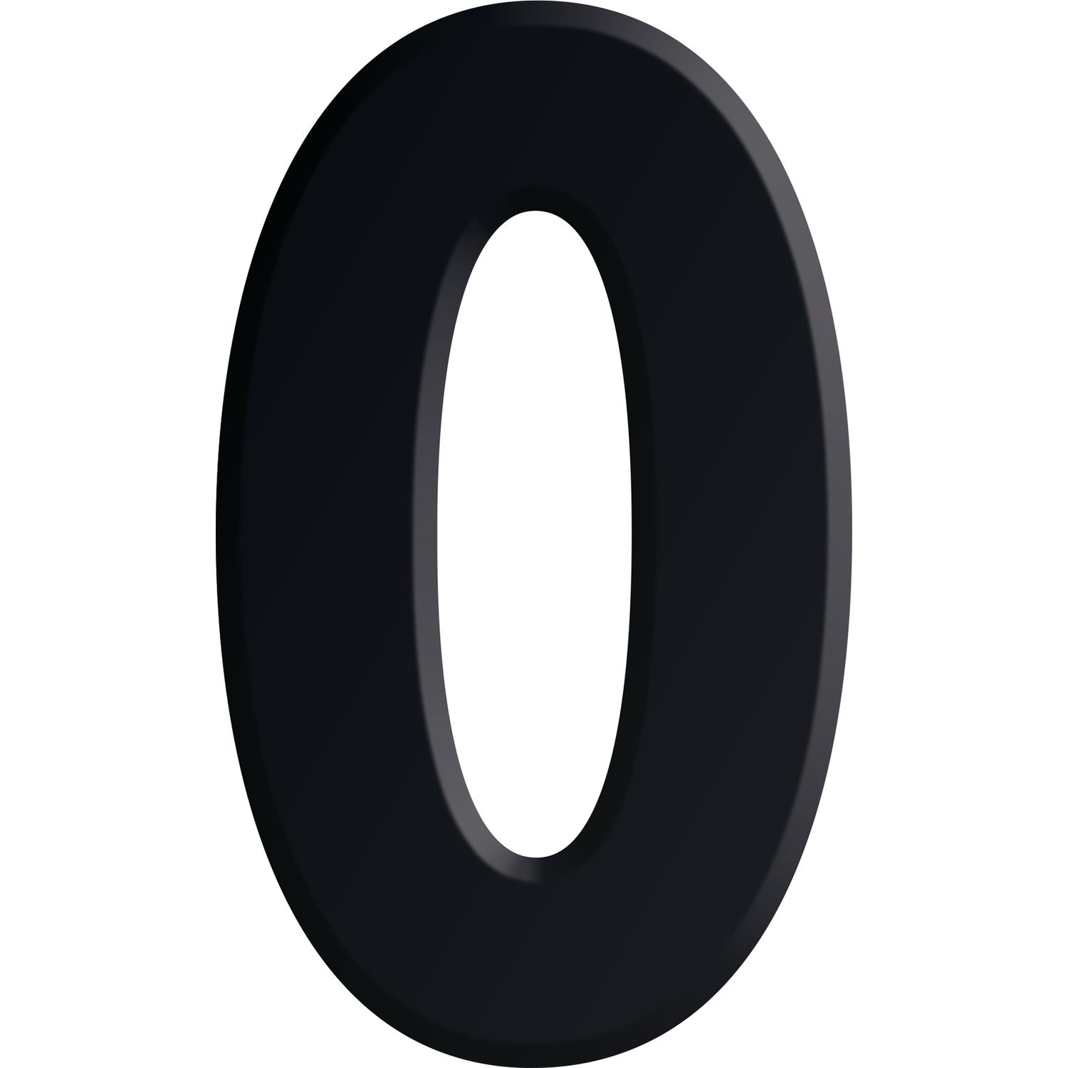 Ziffer selbstklebend, Type 0, Höhe 30 mm, Aluminium schwarz eloxiert
