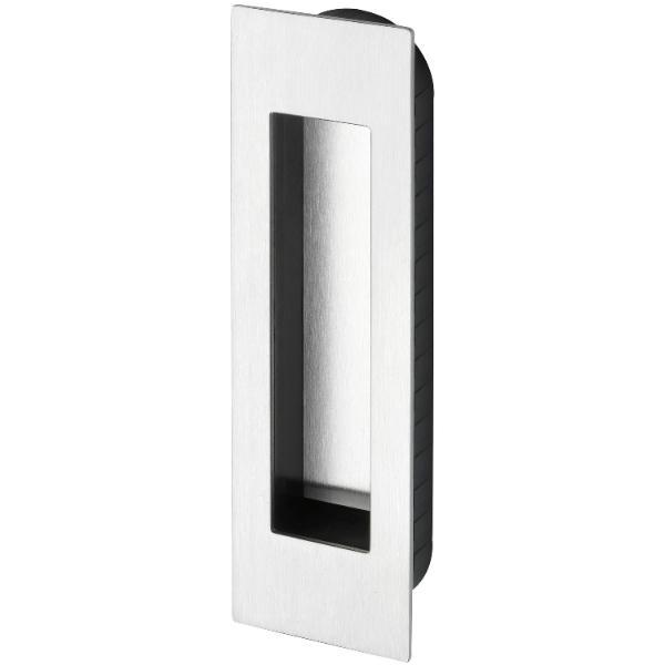 MARCHESI Schiebetürmuschel eckig 155 x 45 x 2 mm, Edelstahl matt