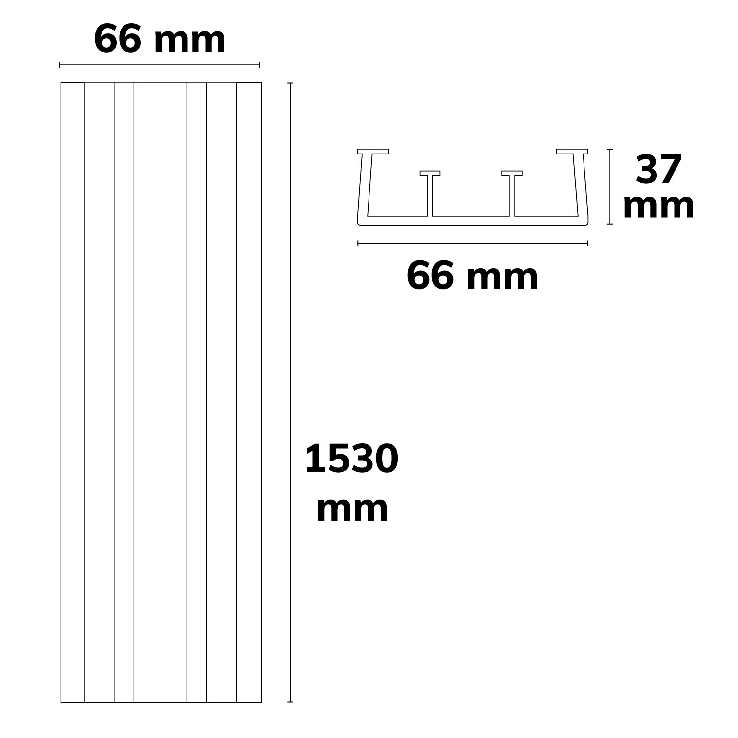 ISOLED FastFix LED Linearsystem R XL Blindabdeckung für Balkenaufnahme 1528mm aus Polycarbonat