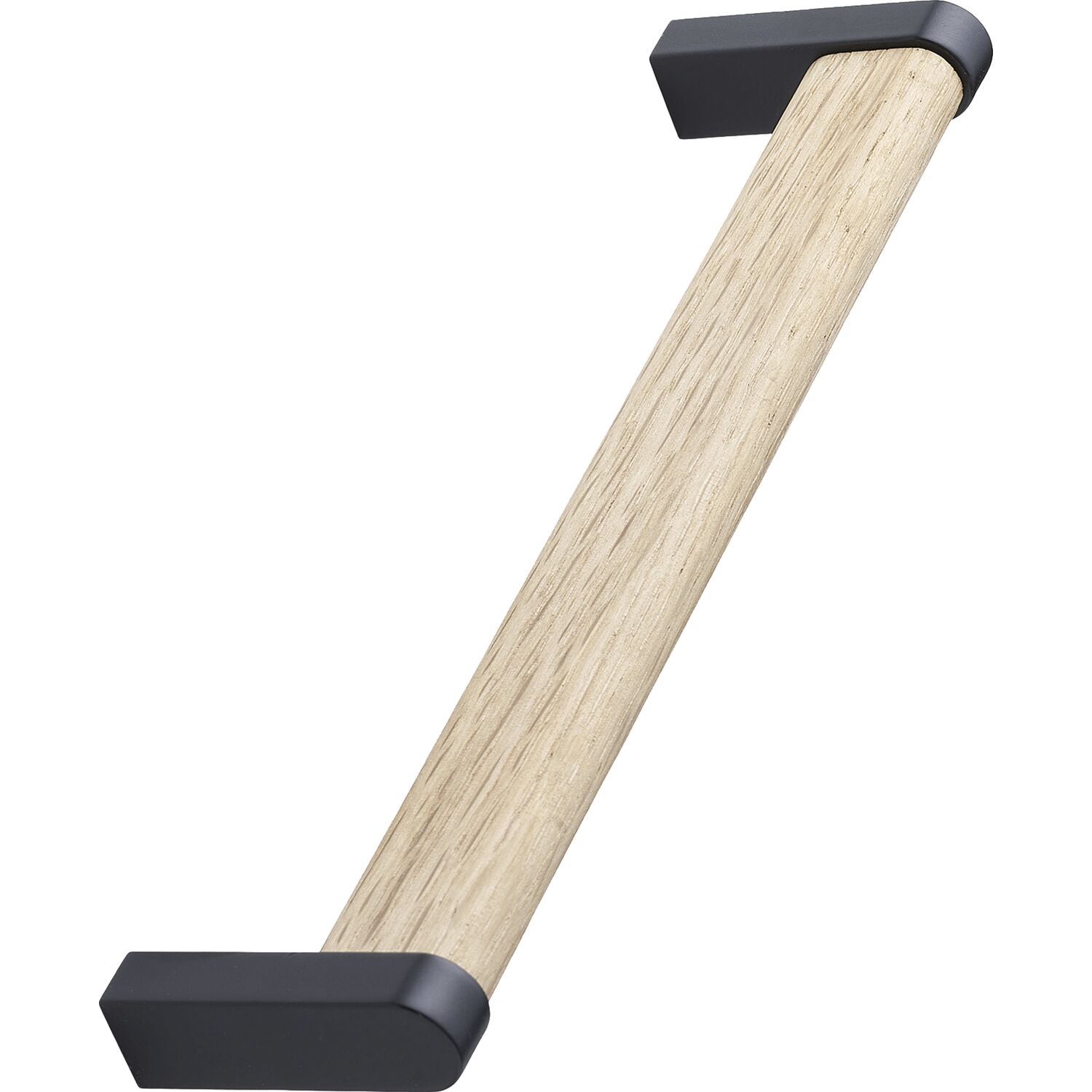 furnipart Möbelgriff Crossing Breite 168mm Eiche lackiert/Sockel Zinkdruckguss schwarz