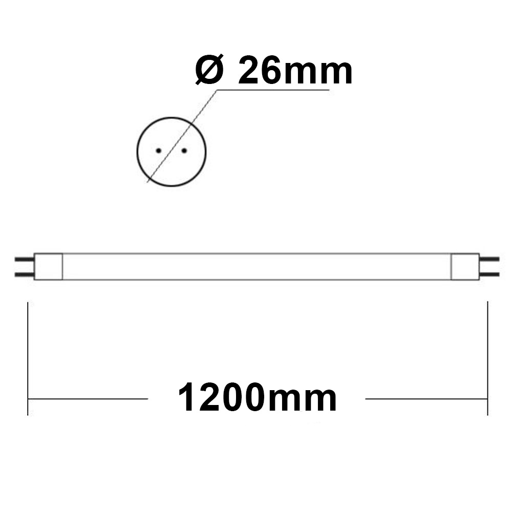 ISOLED T8 LED Röhre Nano+ 120cm 18W warmweiß
