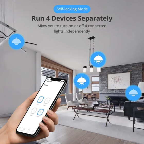 Sonoff 4-fach WLAN-Smart-Switch mit HF-Steuerung 4CHPROR3