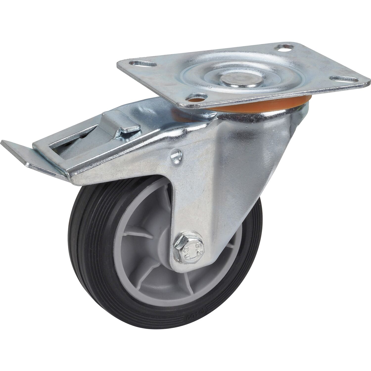 Dörner + Helmer Lenkrolle TPE PP-Felge Feststeller 100 mm 70 kg