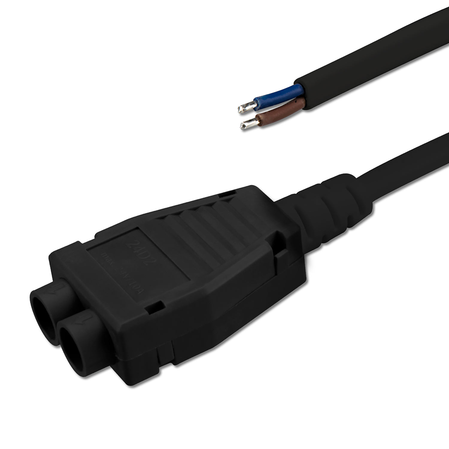 ISOLED Mini-Plug 2-fach Verteiler female 1m 2x0,75 IP54 schwarz max. 48V/6A