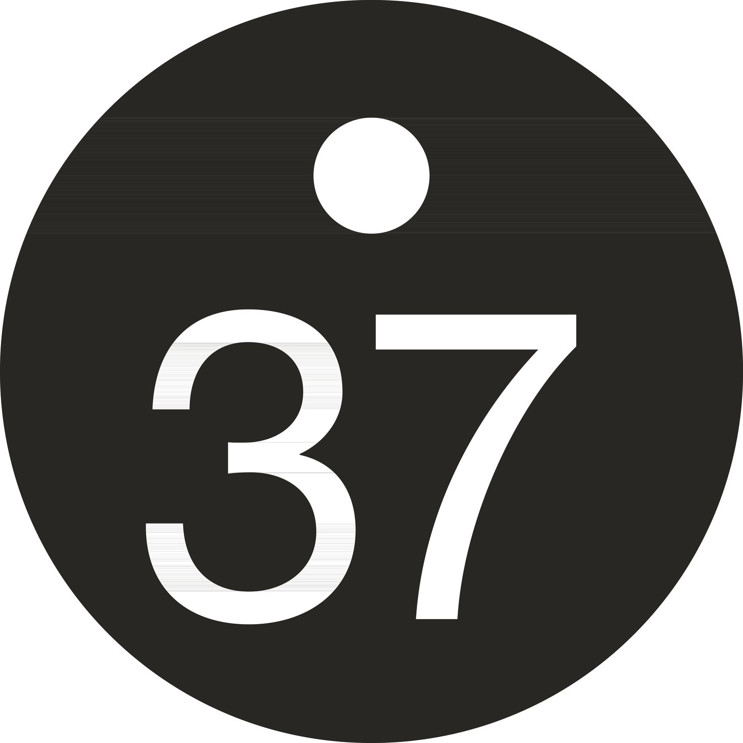Schlüsselnummer - ø 25, Nummer 37, Aluminium schwarz eloxiert
