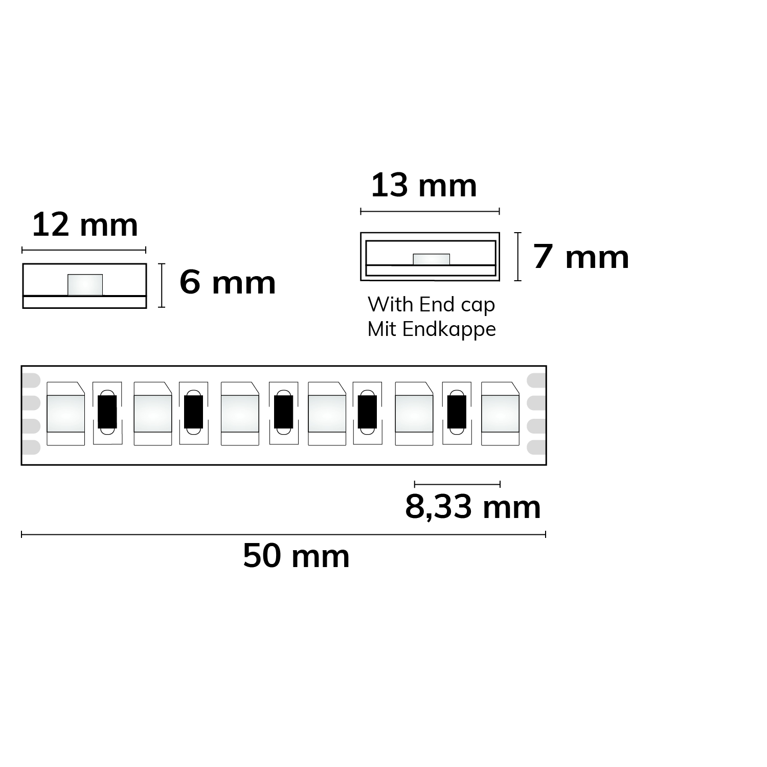 ISOLED LED AQUA RGB Linear Flexband 24V DC 12W IP67 5m Rolle 120 LED/m