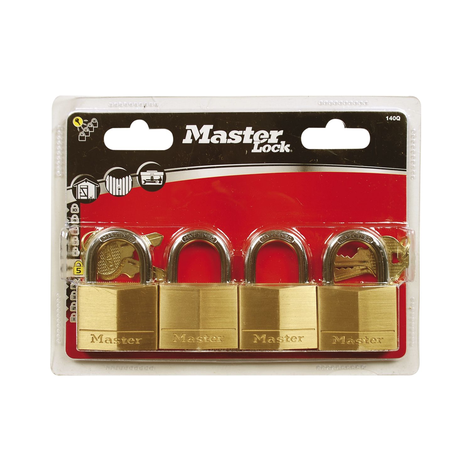 Master Lock Vorhangschloss 140 EURQ Messing, Breite 40 mm, gleichsperrend