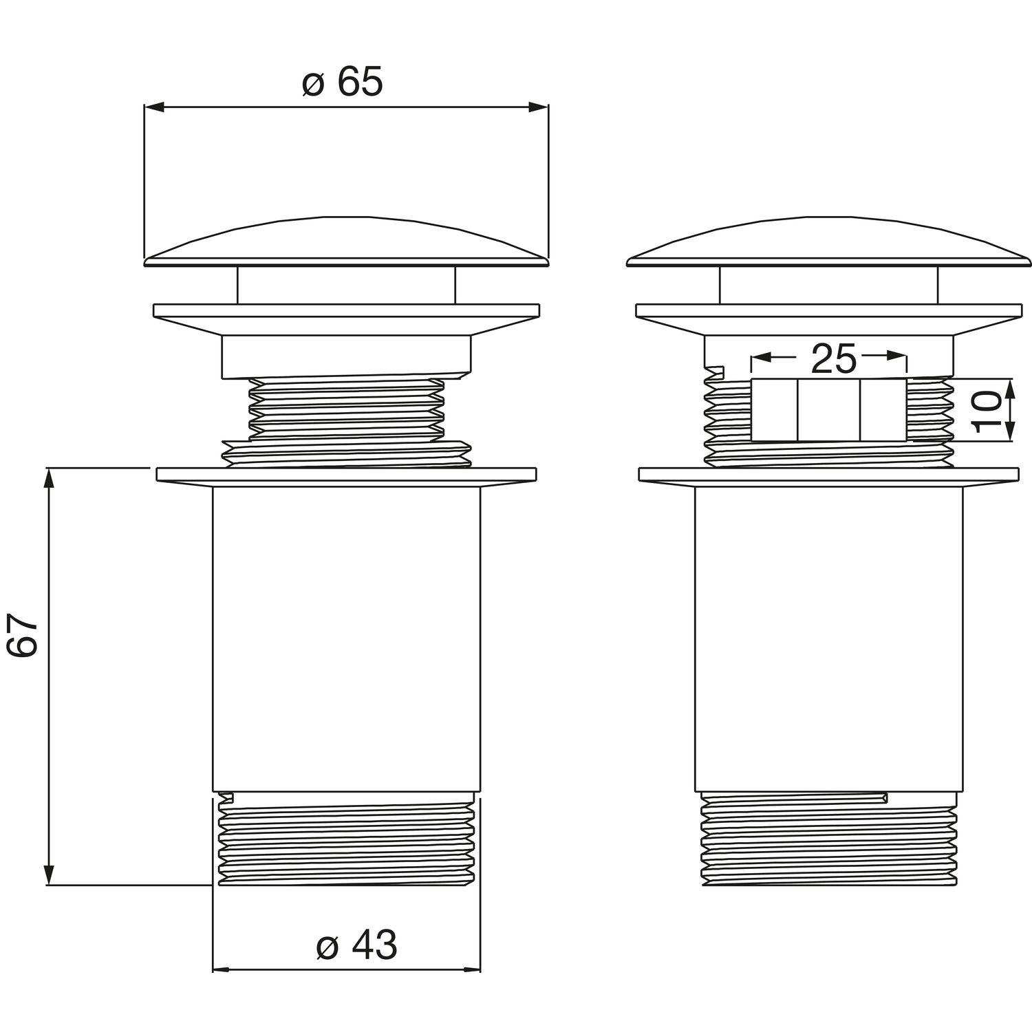 solido 5/4" Schaftventil verschließbar, Schwarz matt