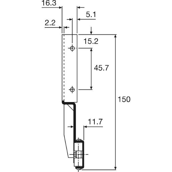 Accuride 1234 Beschlägegarnitur, Länge 456 mm, Stahl schwarz chromatiert