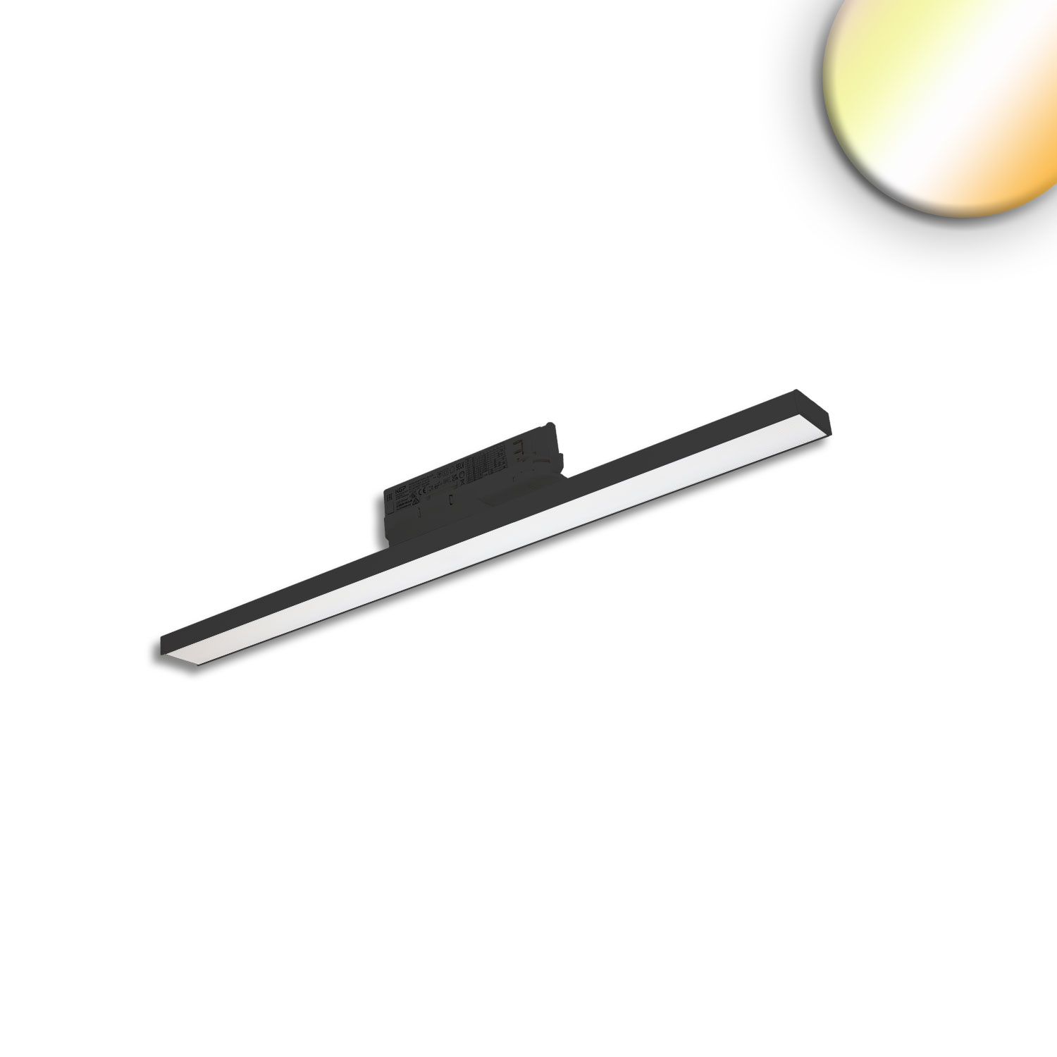 ISOLED 3-PH Linearleuchte prismatisch 60cm 32W schwarz 3000|3500|4000K CRI90 dimmbar