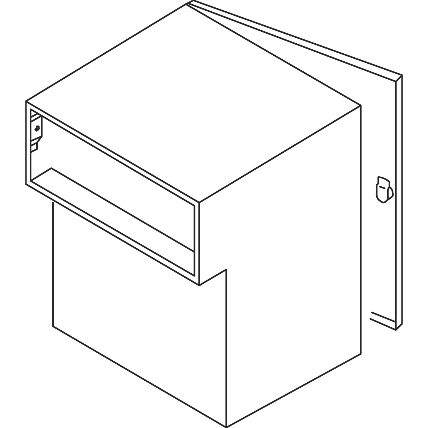 RENZ Durchwurfbriefkasten gerade,300x330x205 mm,Mauerstärke 225mm,Stahl verzinkt