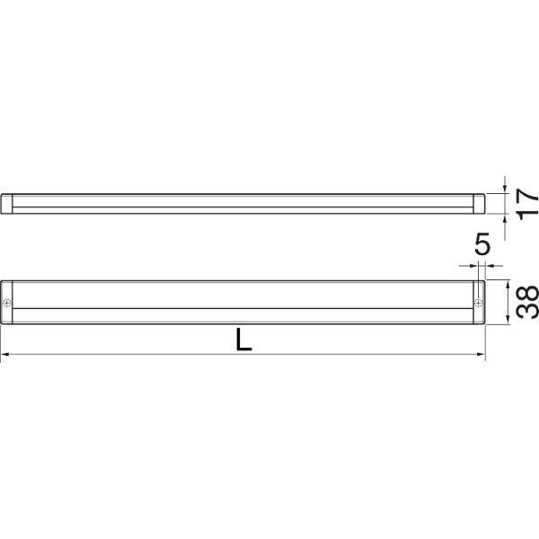 Elektra LED Aufbauleuchte LD8010 A Dimm. 523mm 9,5 W 4000K neutralweiß Aluminium