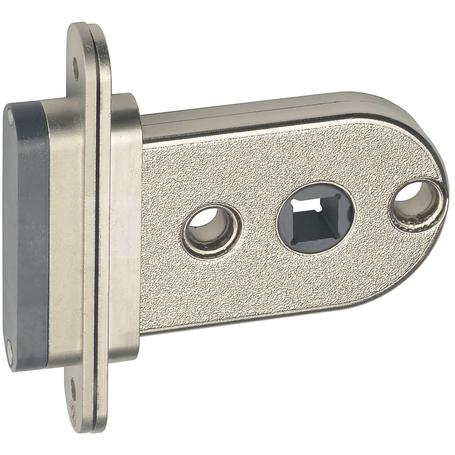 JuNie Magnetschloss mit Seitenriegel, Dornmaß 40mm, Zamak vernickelt