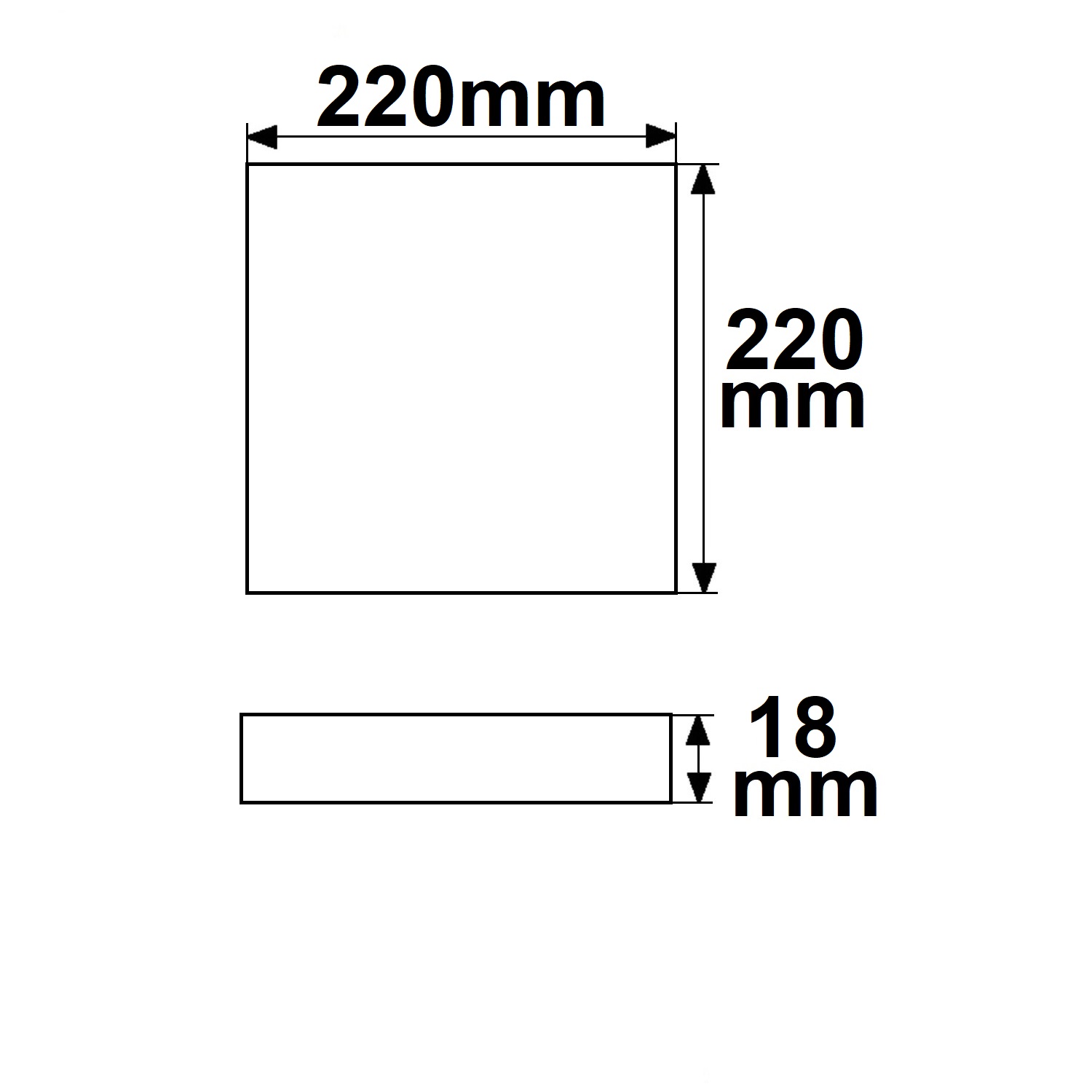 ISOLED Deckenlampe Slim eckig weiß 220x220mm mit PIR-Bewegungssensor 18W Trafo integriert warmweiß
