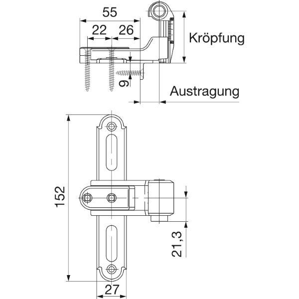 Maco #56974 Rustico Ladenkreuzband BLR gekröpft Größe 3 verstellbar schwarz