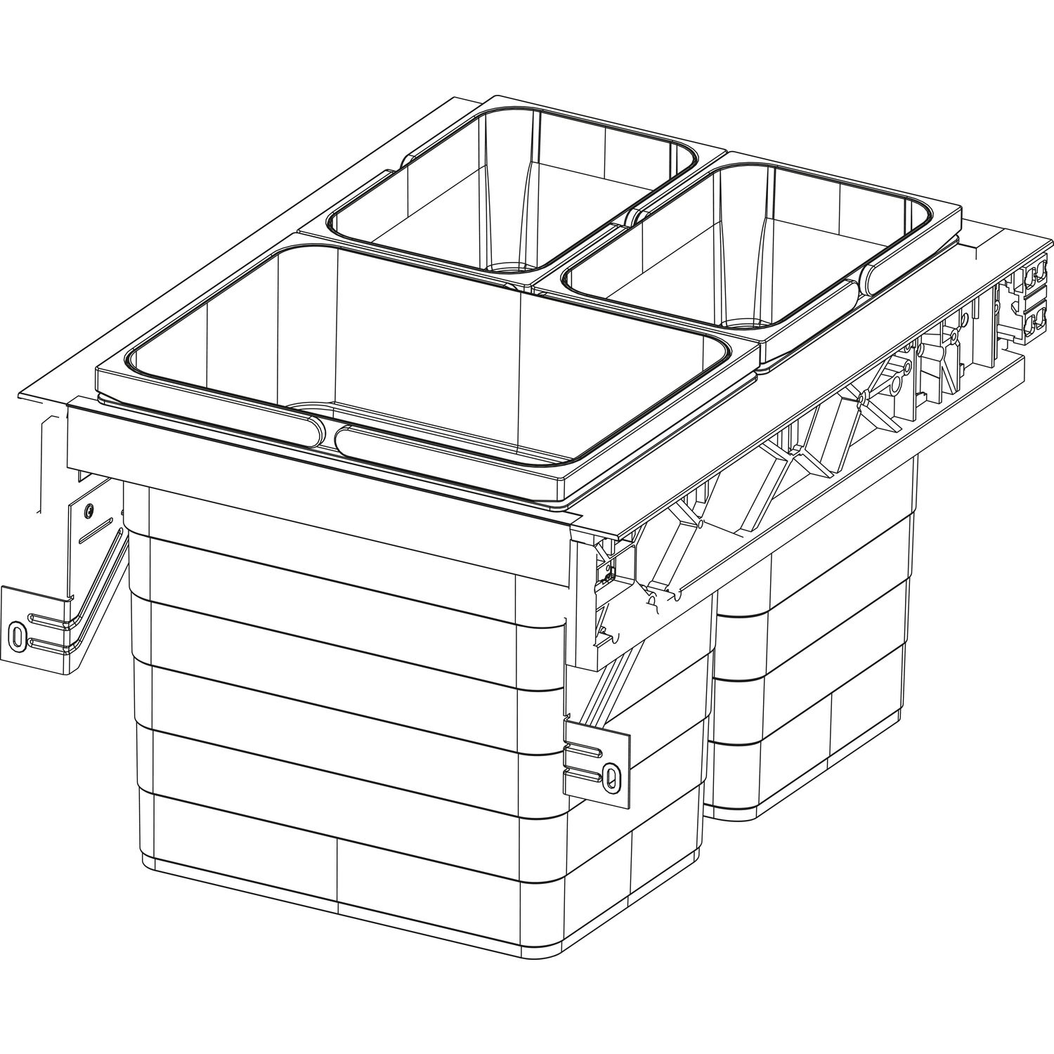 ninka Abfalltrennsystem Set eins2sechs KB 450 mm Dunkelgrau