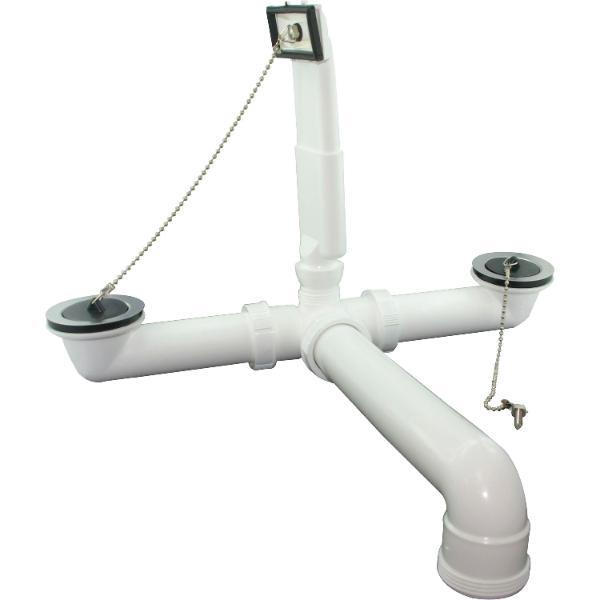 SANIT 6/4" Stopfen-Überlauf-Ventil für Doppelbecken ()
