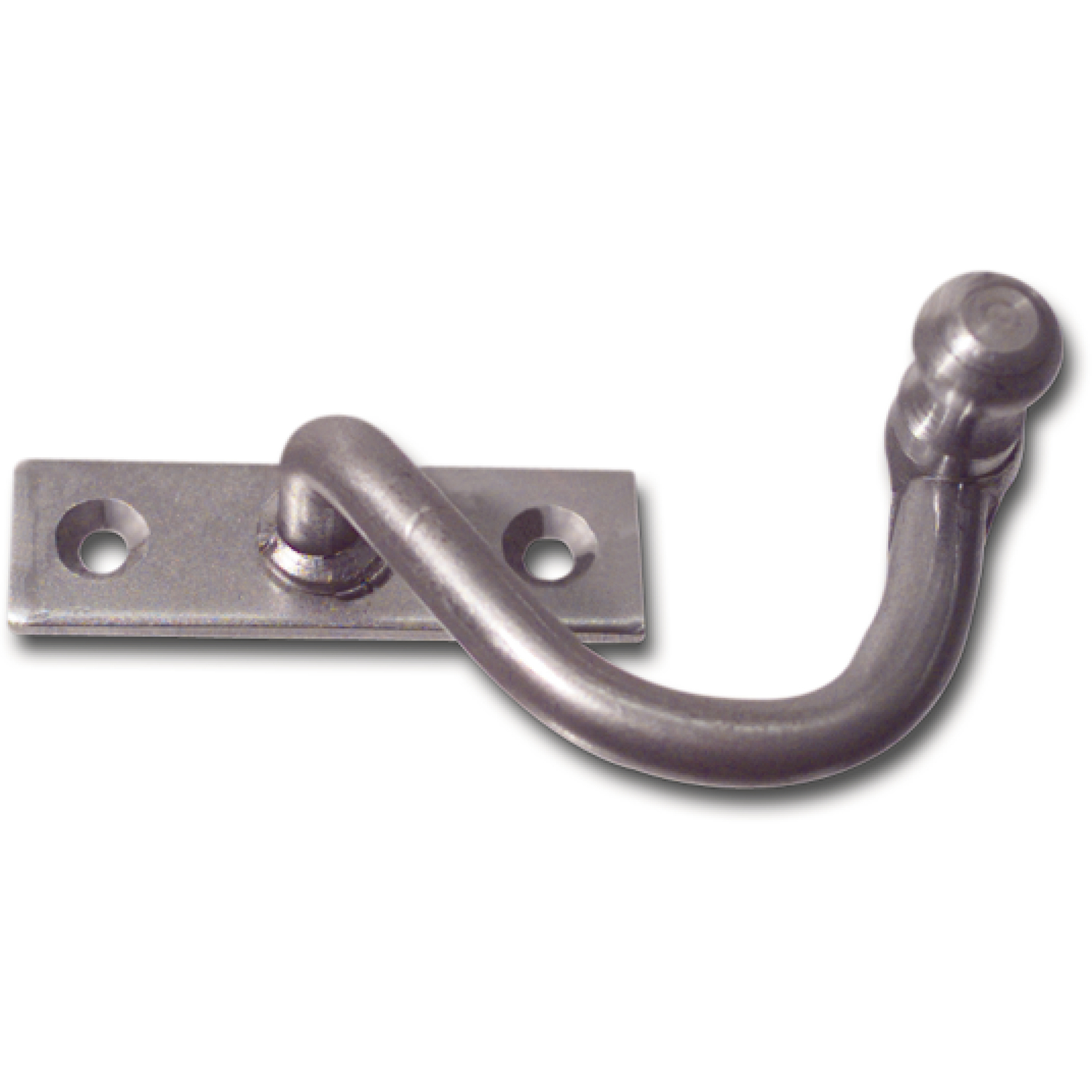 Kurbelreiber mit Eisenknopf auf eckiger, gerader Platte, Stahl blank, links, 25