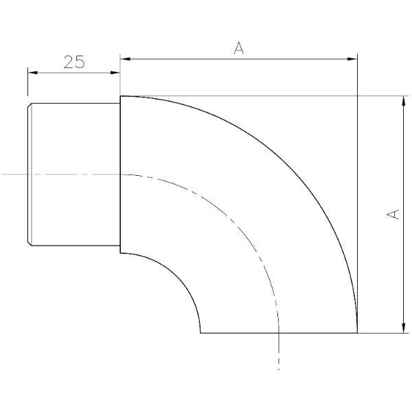 croso Endstück für Rohr ø 33,7 x 2,0 mm, Edelstahl geschliffen V2A