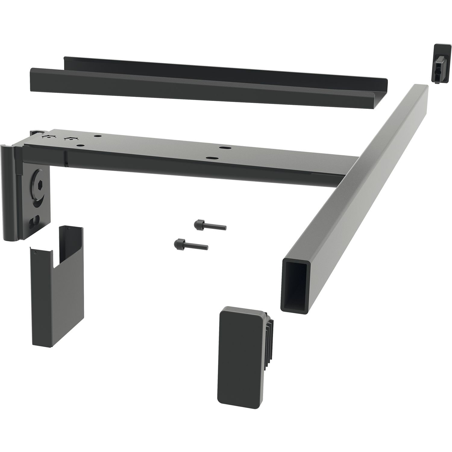 peka Kleiderstange 550 mm Pecasa Stahlblech mit Feinstruktur schwarz