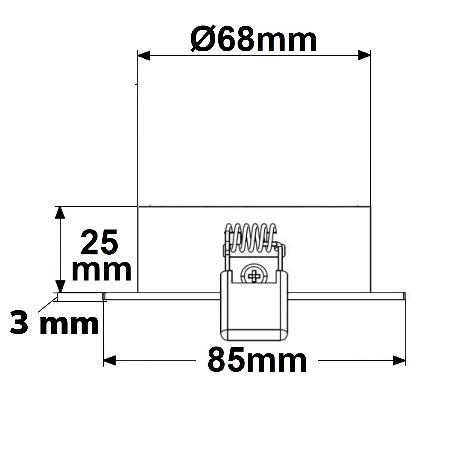 ISOLED Einbaurahmen eckig Loch 68mm weiß für GU10/MR16 Spots