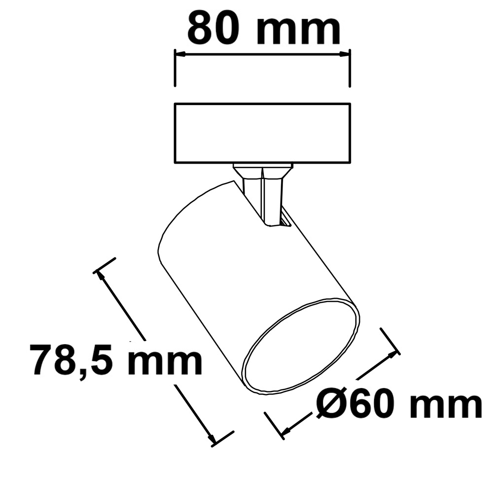 ISOLED Wand-/Deckenleuchte GU10 Single IP20 schwarz exkl. Leuchtmittel