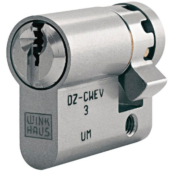 Winkhaus Einbauhalbzylinder key Tec RPE, Ergänzungsprogramm,60 mm,Messing vernickelt matt