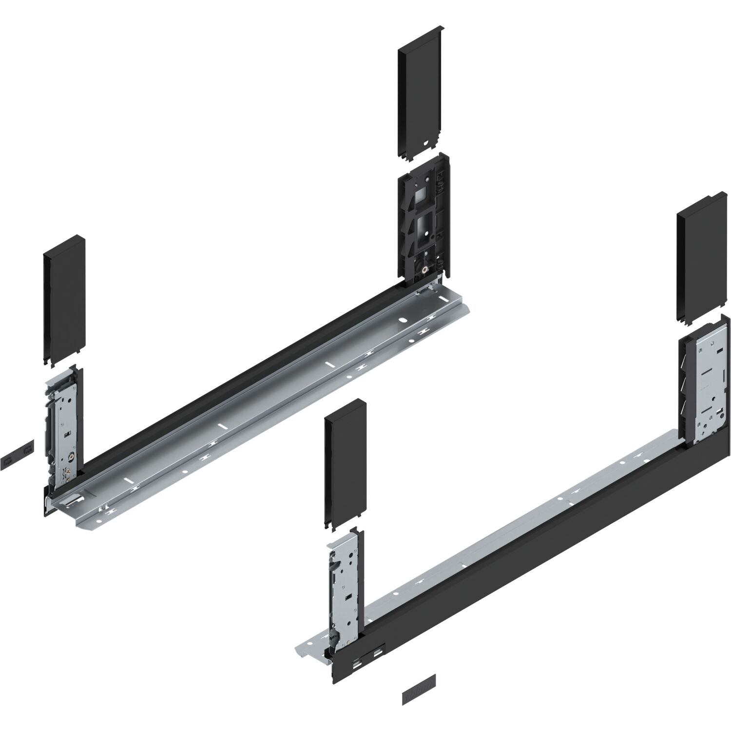 blum LEGRABOX free, Zarge Höhe C, NL 600, Carbonschwarz-matt