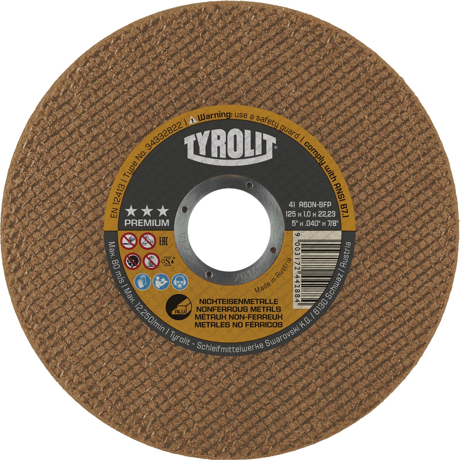 Tyrolit Trennscheibe gerade Premium*** superdünn 125 x 1,6 x 22,23 mm Alu Form41