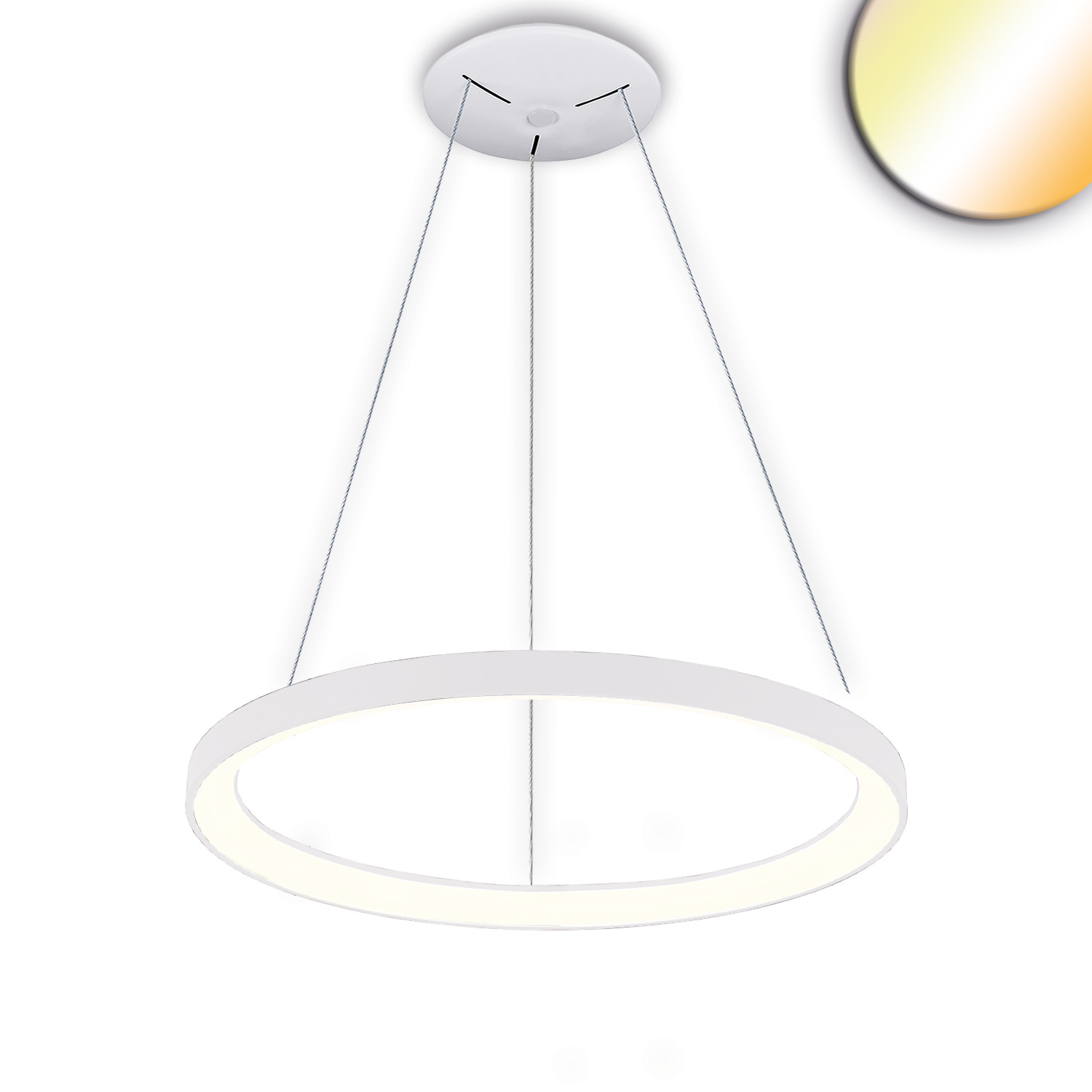 ISOLED LED Hängeleuchte Orbit 580 weiß 48W rund ColorSwitch 3000|3500|4000K dimmbar