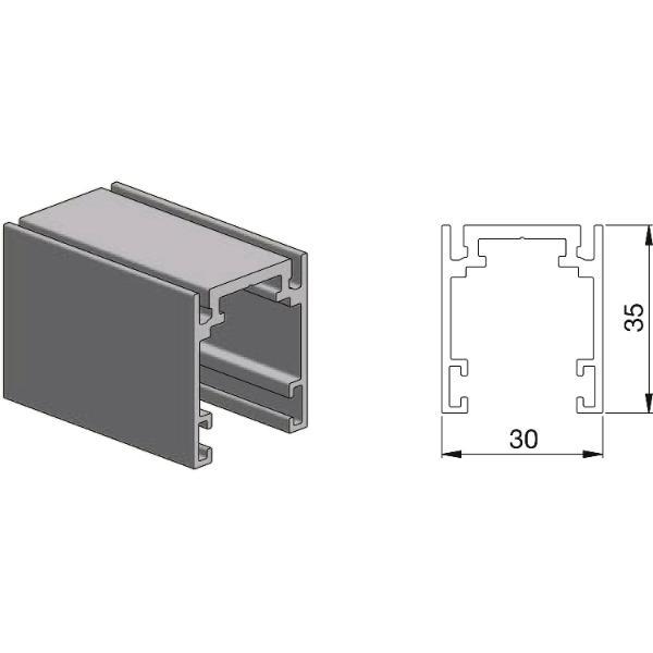 Längle Decken-Basisrahmenprofil AL Top-Frame-D silber eloxiert