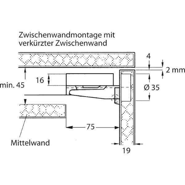 Accuride 1316 Synchronsteuerung, Schienenlänge 500 mm