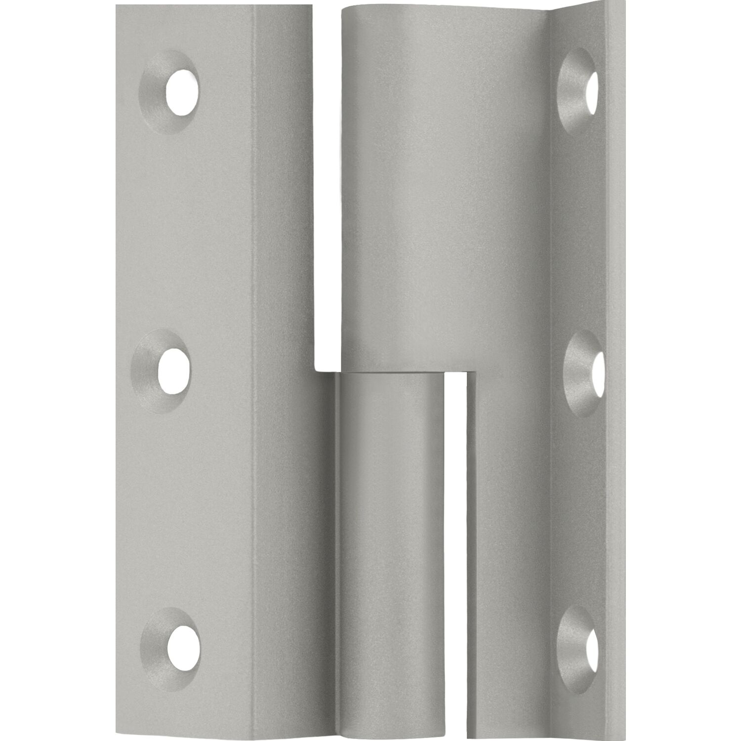 Möbelband Kröpfung D, Zylinderkopf rechts, 50x33 mm, Messing vernickelt matt
