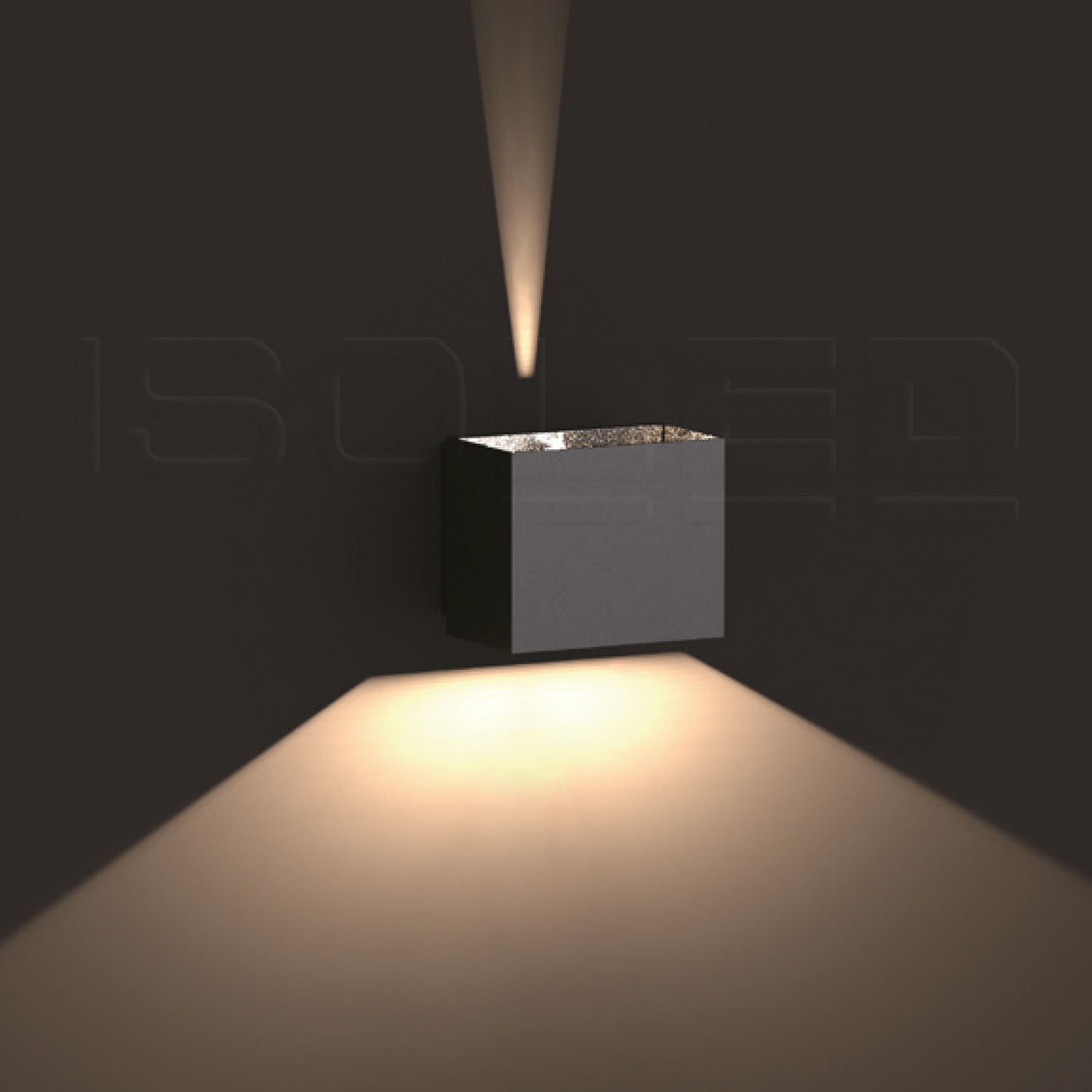 ISOLED LED Wandleuchte Up&Down 2x5W 15-120° IP65 schwarz warmweiß