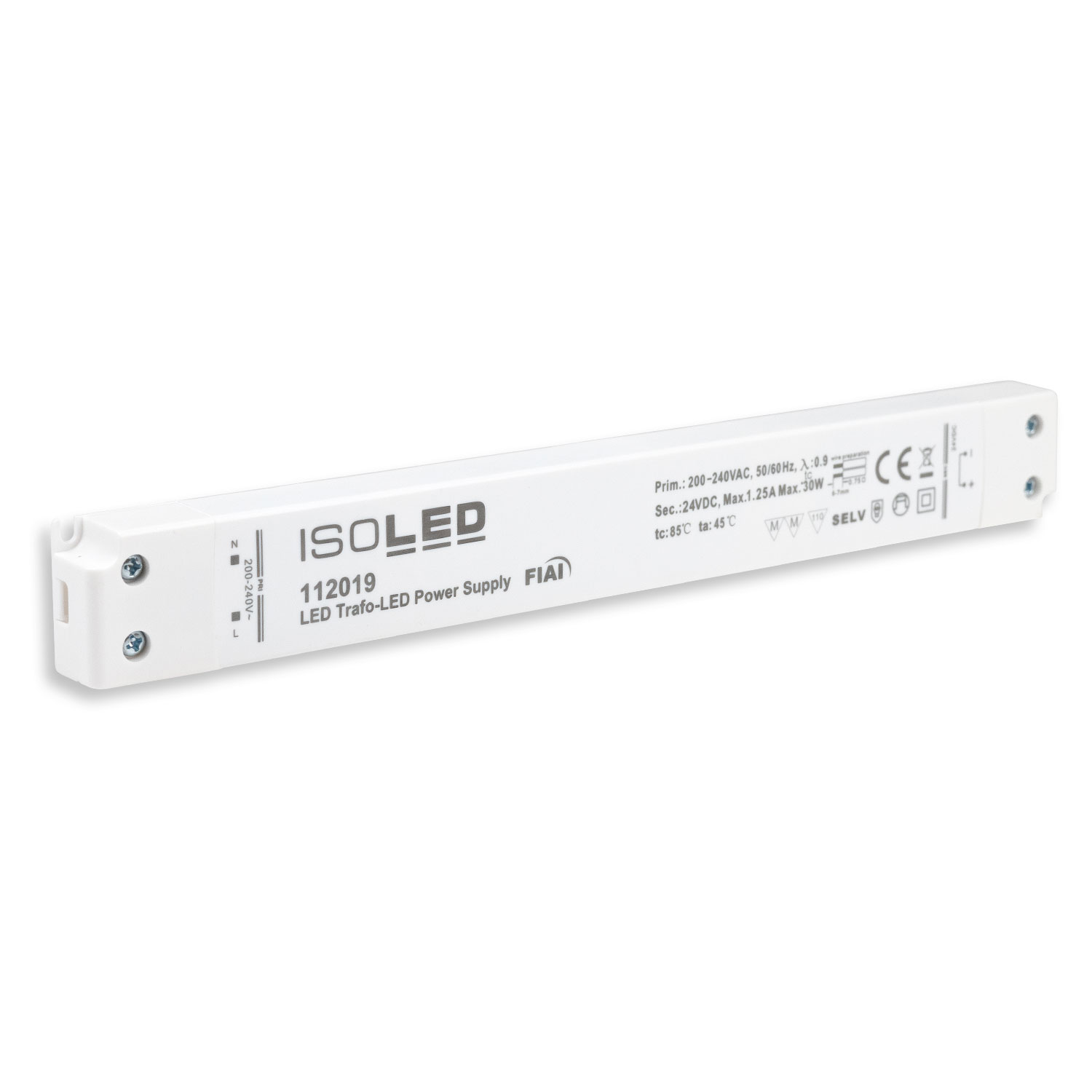 ISOLED LED Trafo 24V/DC 0-30W SELV ultraflach ultraschmal