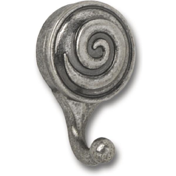 SIRO Mantelhaken Ian SmitHöhe Breite 41mm Höhe 64mm Zinkdruckguss altsilber