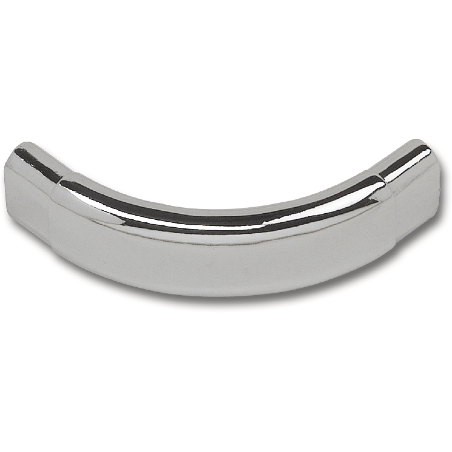 Rohrbogen 90° Spezial Oval Schrankrohr 30 x 15mm, Stahl geschliffen, verchromt