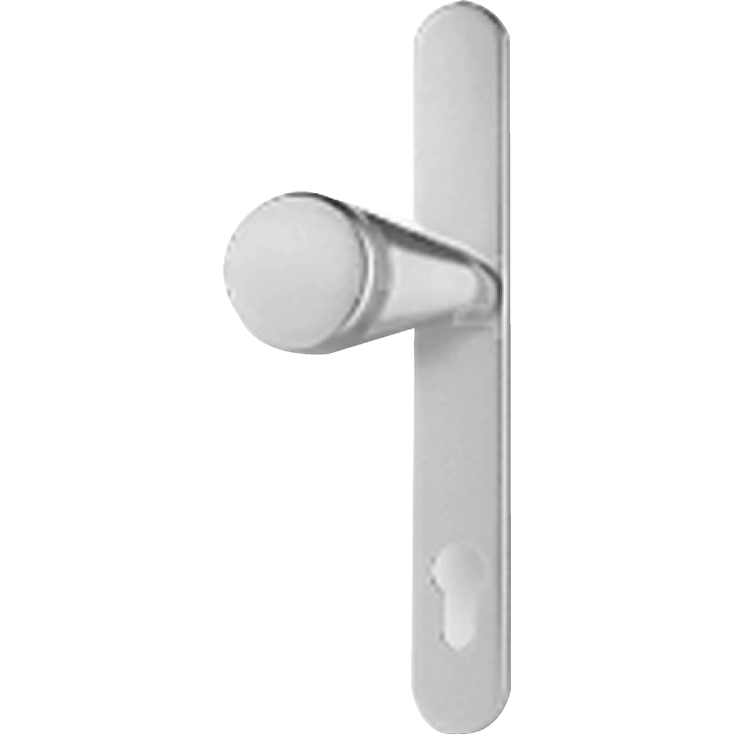 BKS Knopflangschild für außen, rund RR 7504, PZ 92 mm, silber eloxiert