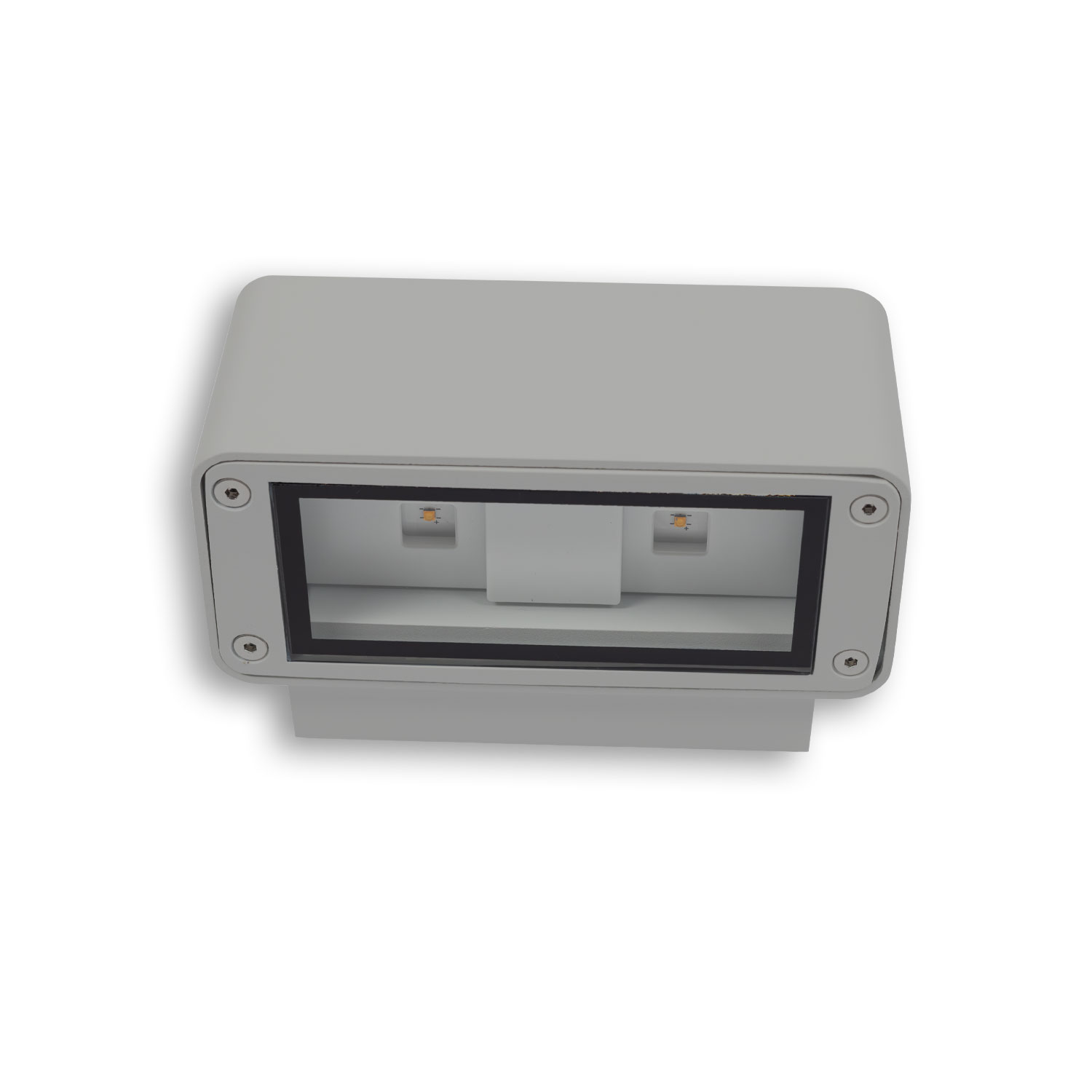 ISOLED LED Wandleuchte Up&Down 4x3W CREE IP54 silbergrau warmweiß