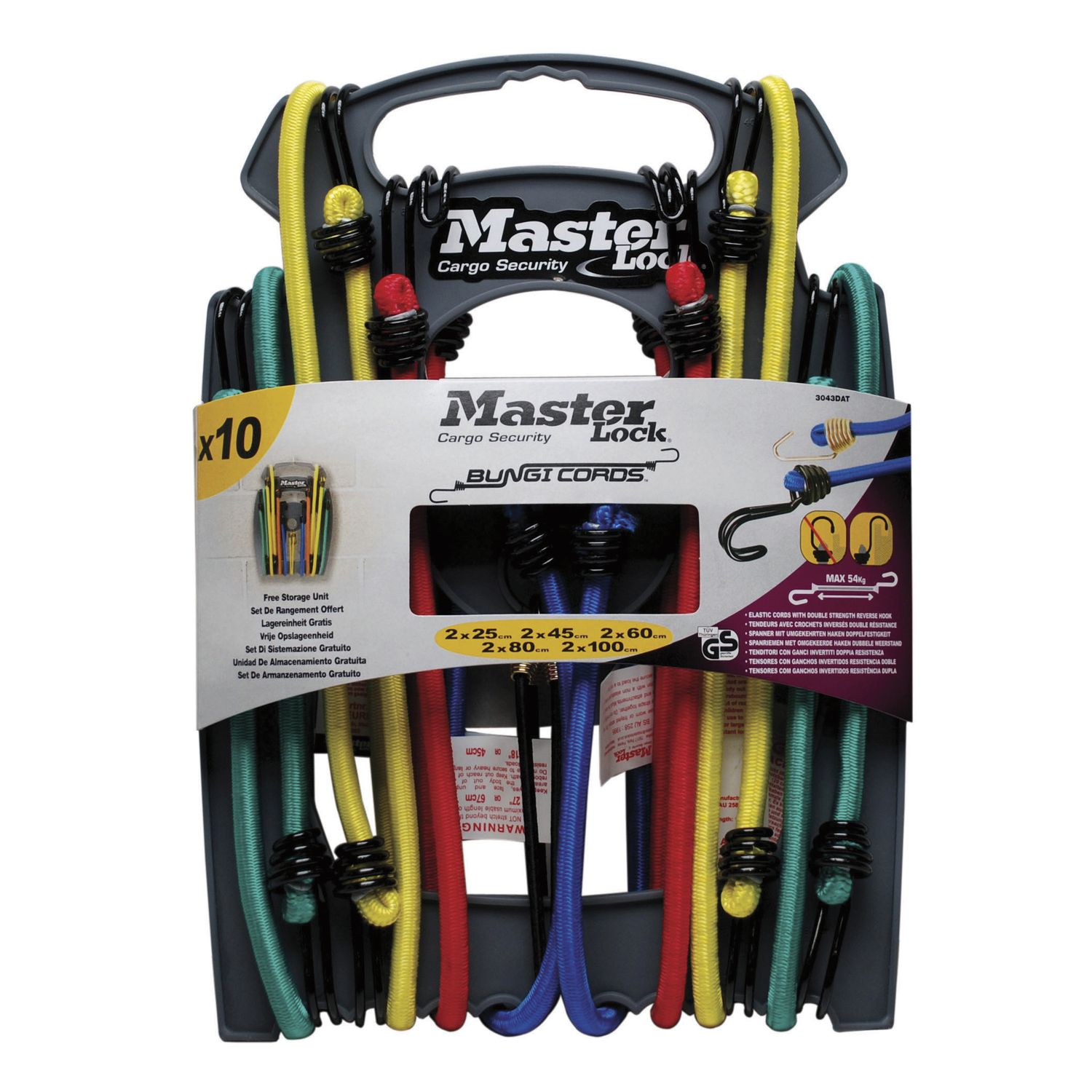 Master Lock MASTER LOCK Gepäckspanner Set Zugkraft 40 kg Farben und Längen sortiert (10 Stück)