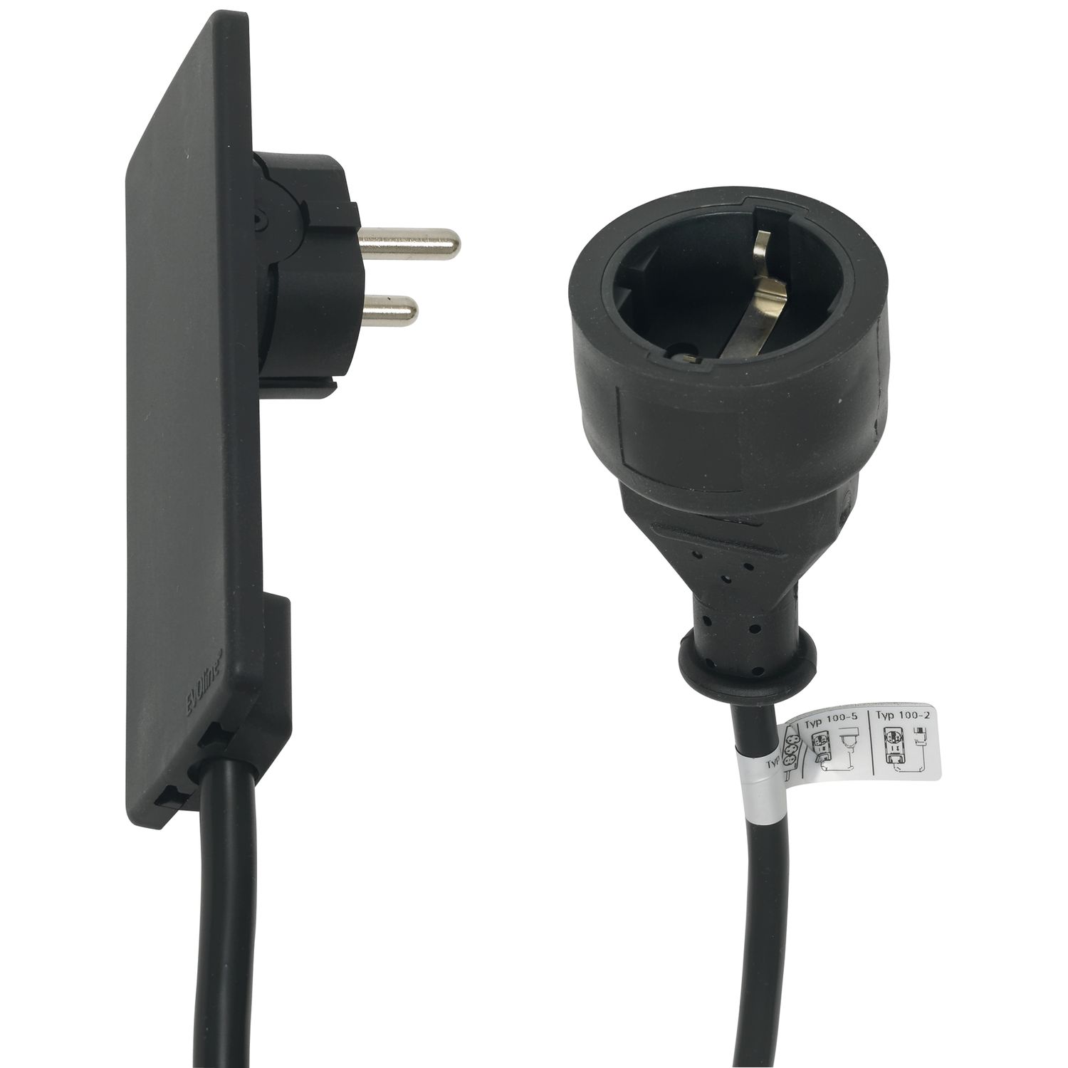 EVOline Plug-Verlängerung mit Schukokupplung, Kunststoff schwarz