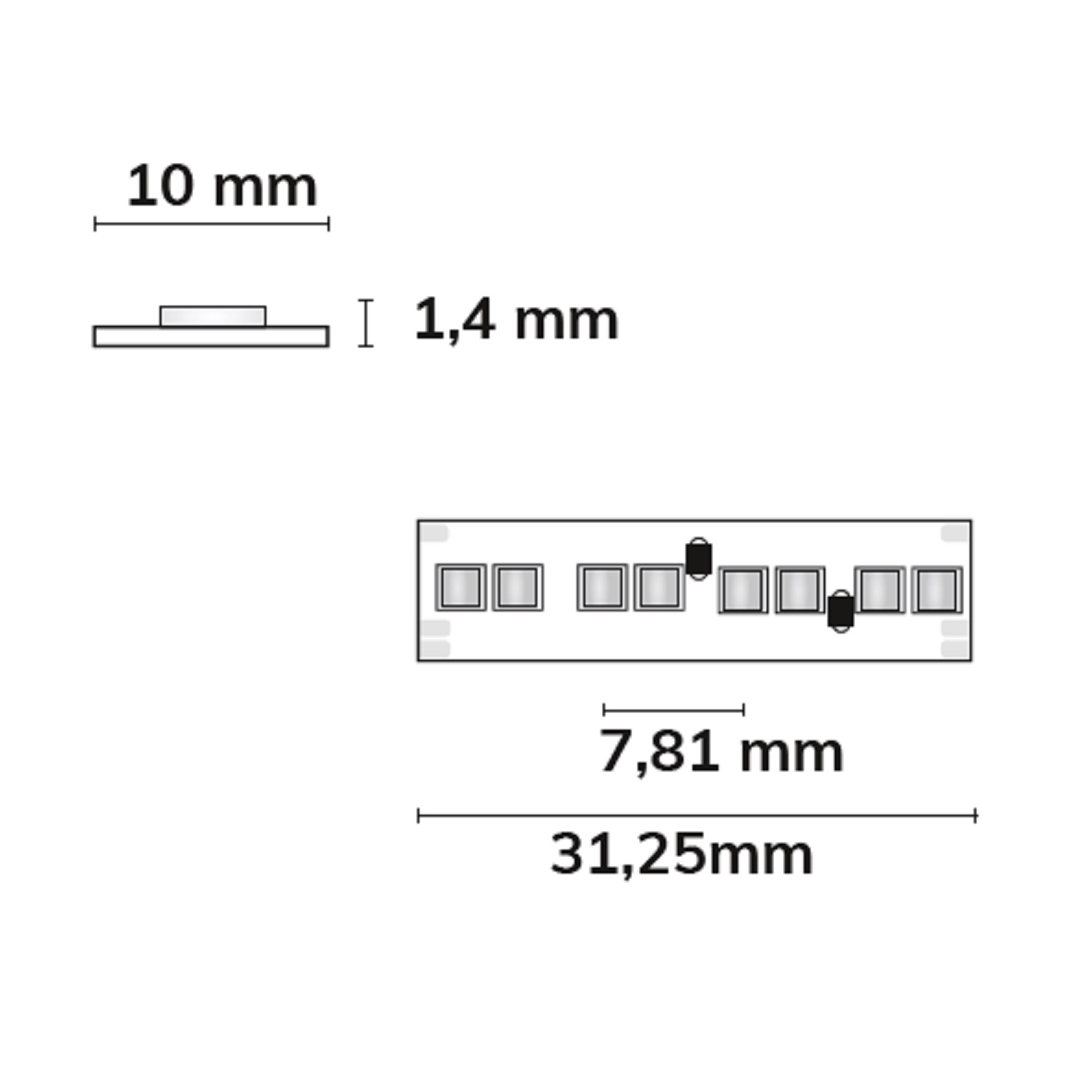 ISOLED LED HEQ919/940 Linear CCT Flexband 24V DC 7W ww + 7W kw IP20 5m Rolle 256 LED/m