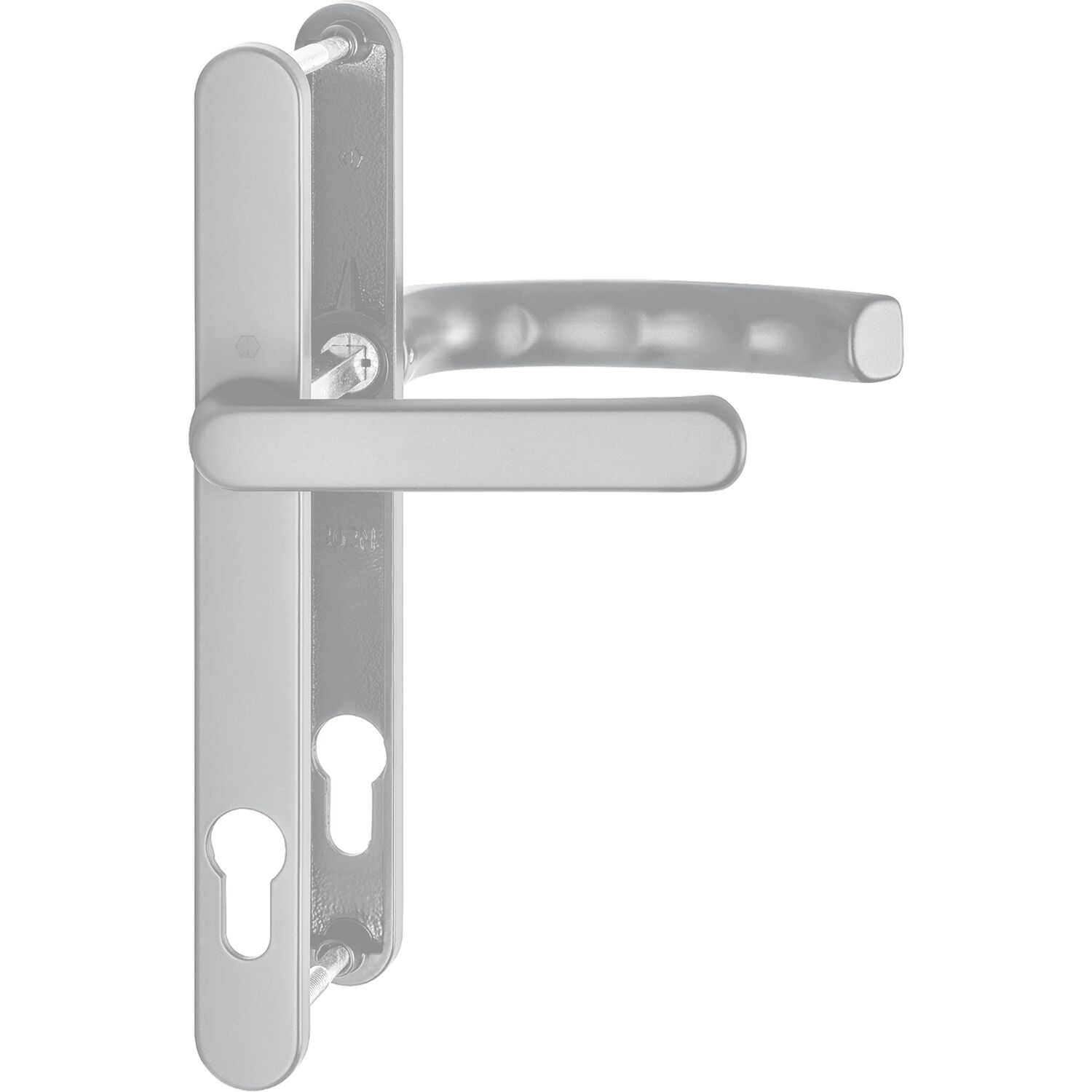 Hoppe Drückergarnitur LIÈGE - Schmalschild 24 mm, Griff flach,67 - 72,silber eloxiert