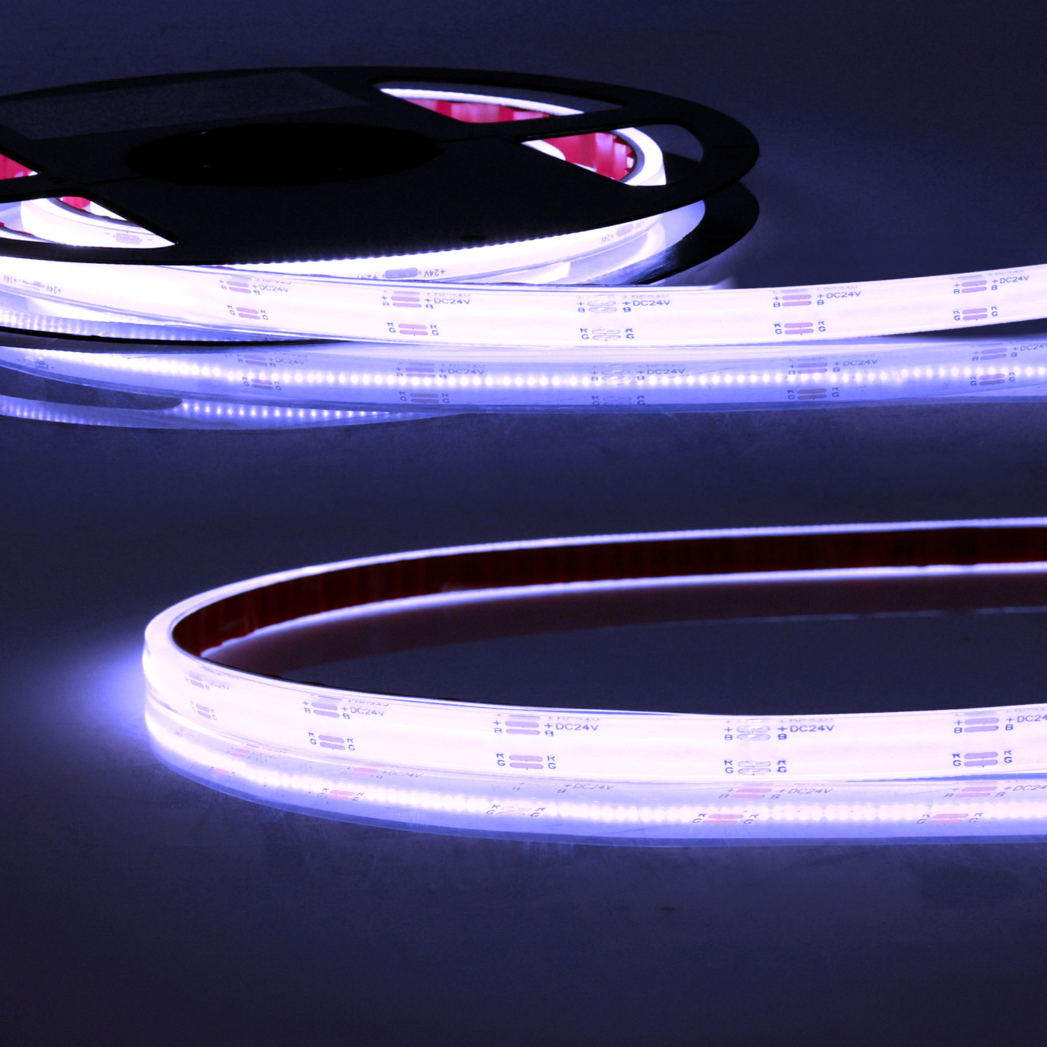 ISOLED LED HT RGB COB Flexband für bis zu 100°C Umgebungstemp. 24V DC 14,4 W IP68 5m Rll 540 LED/m