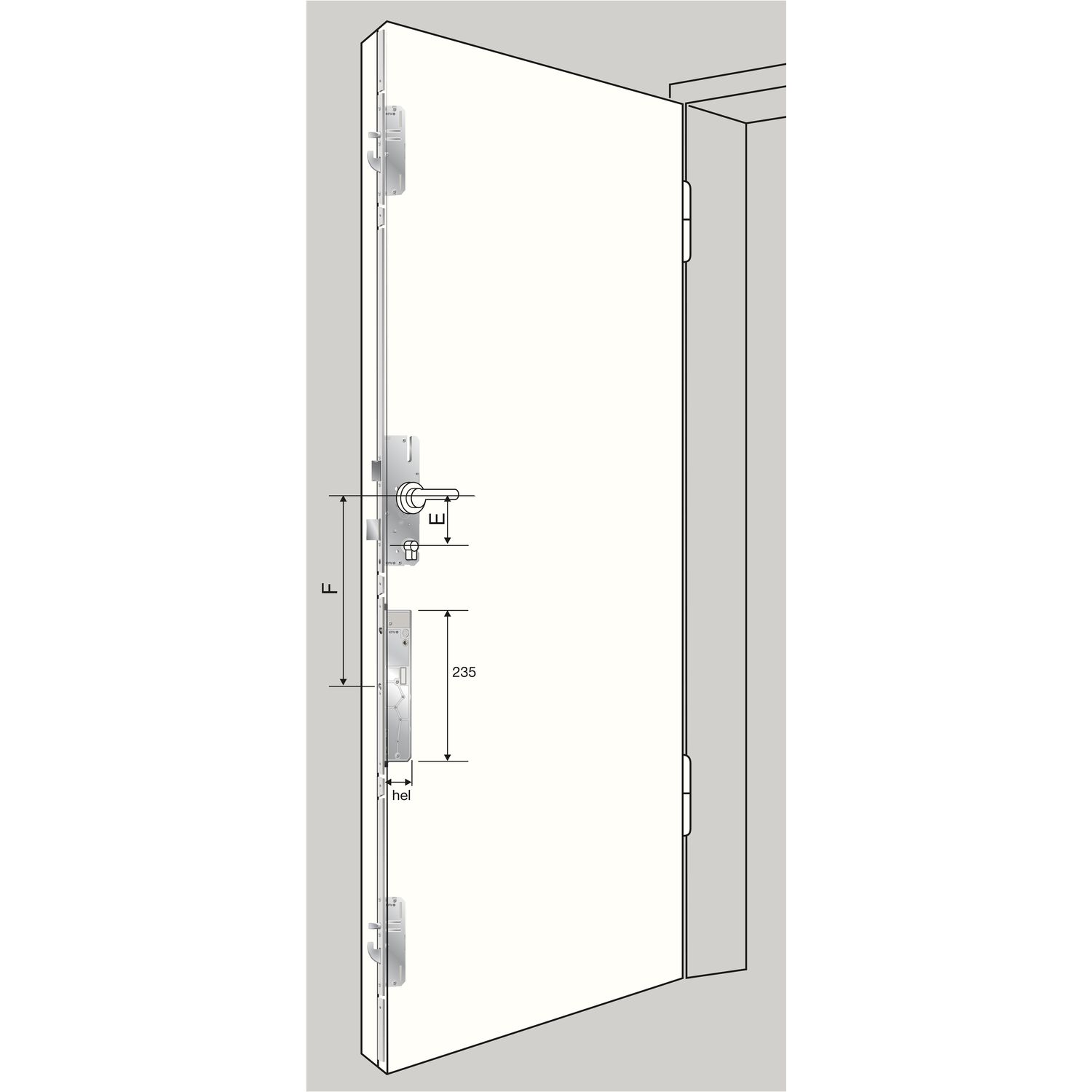 KFV MFV-Schloss AS2600 Genius CA XF Flachstulp 2170x20x2,5 mm,eckig, Edelstahl