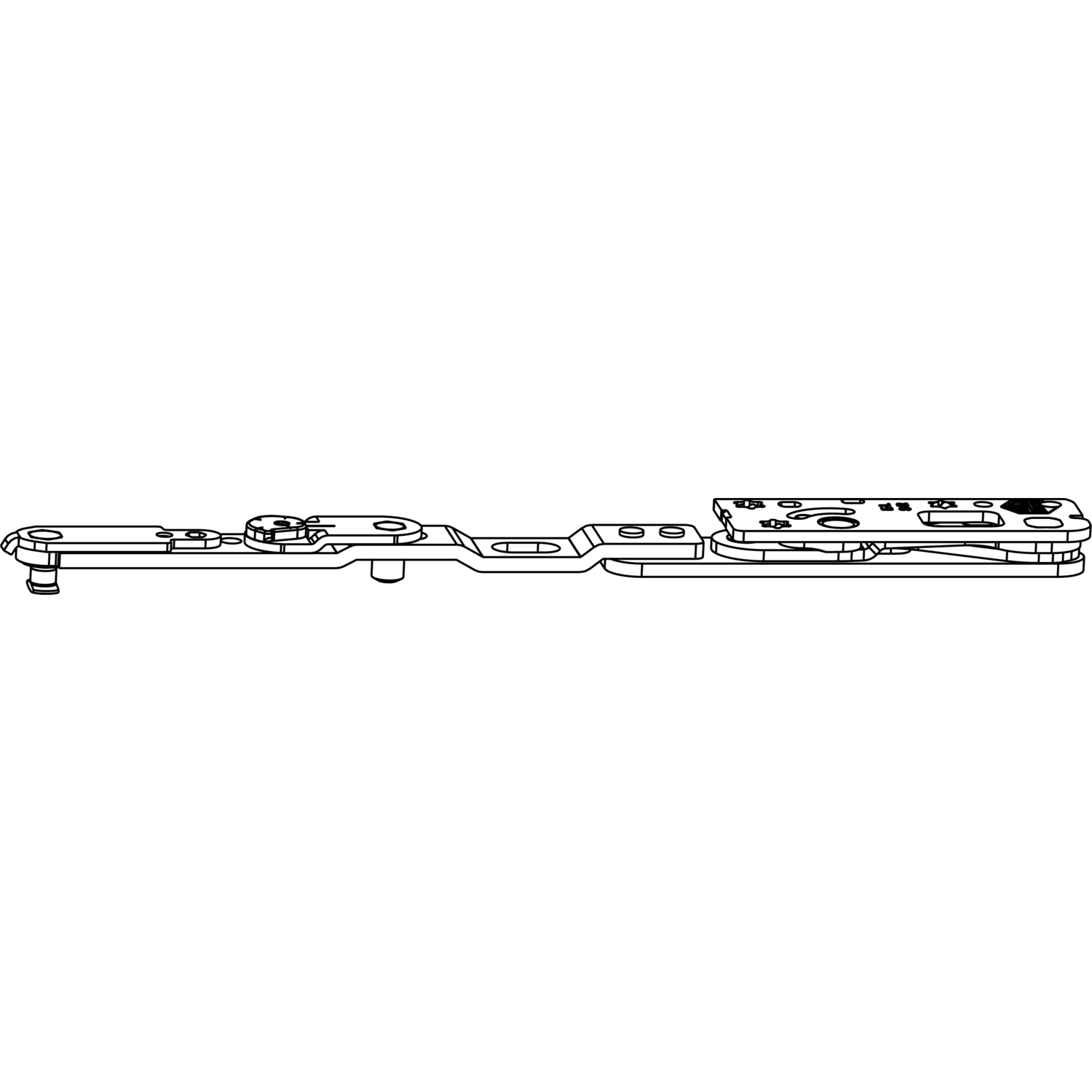 Maco #217719 MACO Drehbandarm POWER 3-flg. Holz/PVC FT30 13V FFB 255-1400 mm silber rechts