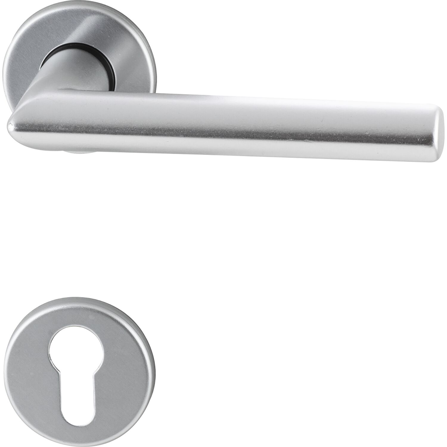 Drückergarnitur TURIN - auf Rosette PZ, 38 - 42, Aluminium silber eloxiert