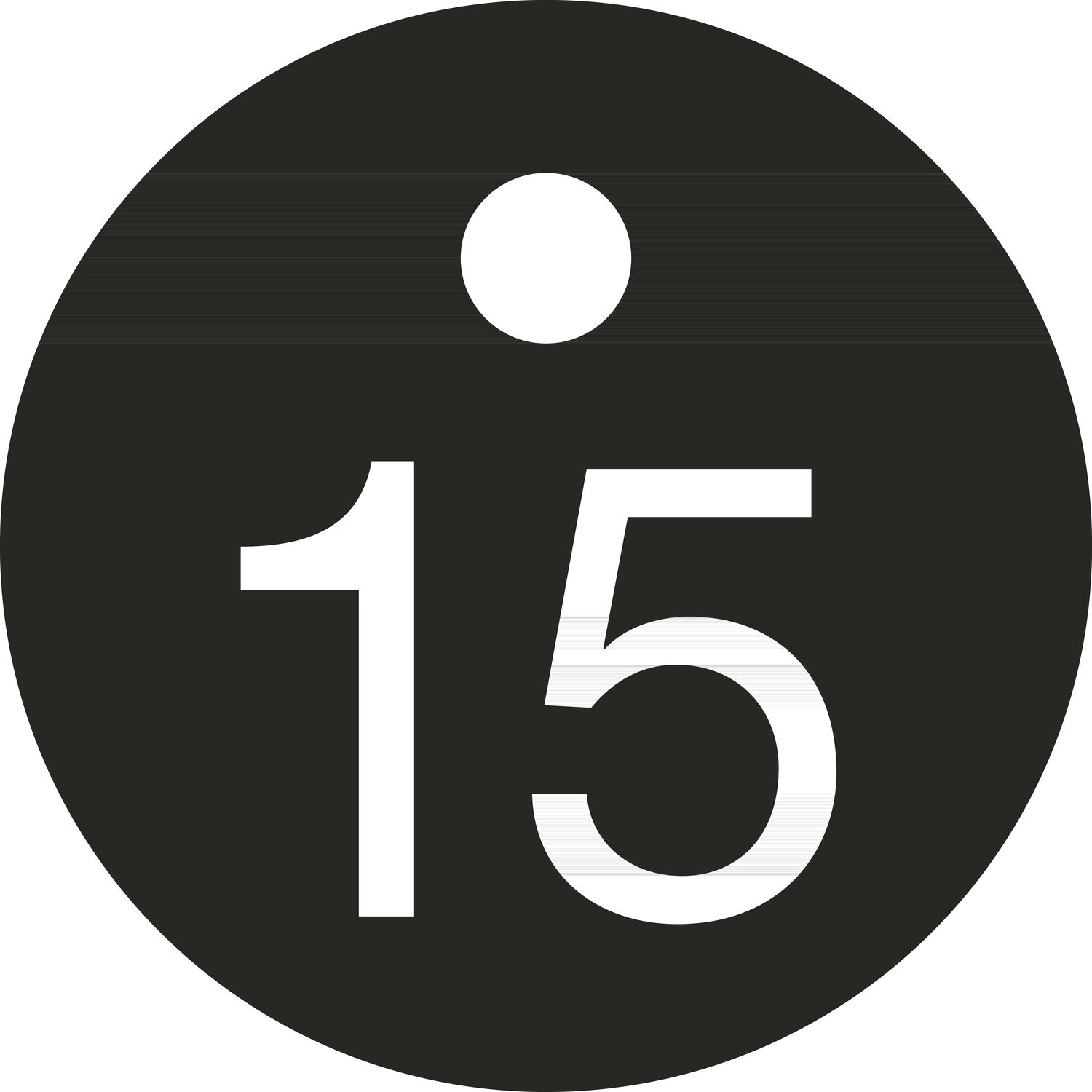 Schlüsselnummer - ø 25, Nummer 15, Aluminium schwarz eloxiert